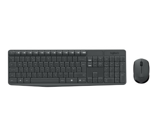 Logitech MK235 keyboard Mouse included Universal RF Wireless Greek Grey