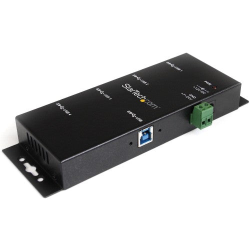 StarTech.com 4-Port USB 3.0 Hub - 5Gbps - Metal Industrial USB-A Hub - Wall or Desk Mountable USB Data Hub - TAA Compliant USB Expander Hub