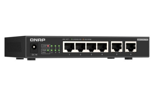 QNAP QSW-2104-2T-R2 network switch Unmanaged 10G Ethernet (100/1000/10000) Desktop Black