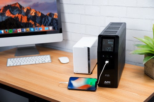 APC Back-UPS Pro, 1200VA/720W, Tower, 230V, 8x IEC C13 outlets, Sine Wave, AVR, USB Type A + C ports, LCD, User Replaceable Battery