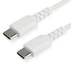 StarTech.com 6.6ft (2m) USB-C Fast Charging Cable, Rugged, Charge & Sync, 60W (3A) PD, USB 2.0, White TPE Jacket and Aramid Fiber - USB C Charging Cord