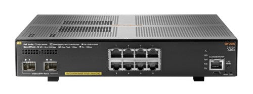 HPE Aruba Networking Aruba 2930F 8G PoE+ 2SFP+ Managed L3 Gigabit Ethernet (10/100/1000) Power over Ethernet (PoE) 1U Grey
