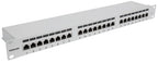 Intellinet Patch Panel, Cat6a, FTP, 24-Port, 1U, Shielded, 90° Top-Entry Punch Down Blocks, Grey