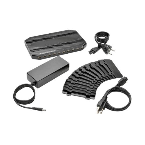 Tripp Lite U280-010-ST-CEE 10-Port USB Charging Station with Adjustable Storage, 12V 8A (96W) USB Charger Output, Schuko Power Cord