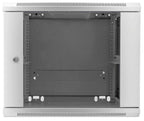 Intellinet 19" Network Cabinet - Wall Mount (Standard), 9U, 450mm Deep, Grey, Assembled, Max 60kg, Suitable also for use on desk or floor, Usable Depth 350mm, Metal & Glass Door, Back Panel, Removeable Sides, Parts for wall install (eg screws/rawl plugs)
