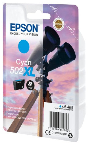 Epson C13T02W24010/502XL Ink cartridge cyan high-capacity, 470 pages 6.4ml for Epson XP-5100