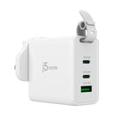 j5create 65W GaN USB-C 3-Port Traveler Charger with changeable AC plugs and USB-C cable