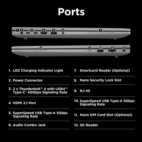 HP ZBook Power G11 Intel Core Ultra 9 185H Mobile workstation 40.6 cm (16") WUXGA 32 GB DDR5-SDRAM 1 TB SSD NVIDIA RTX 3000 Ada Wi-Fi 6E (802.11ax) Windows 11 Pro AI Workstation, AI PC Silver