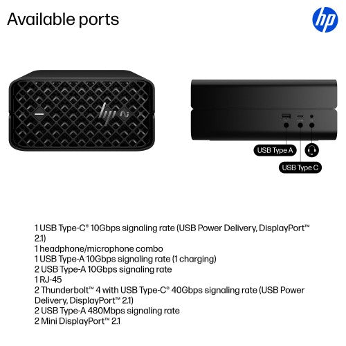 HP Z2 G1a Copilot+ PC AMD Ryzen AI Max+ PRO PRO 395 128 GB LPDDR5x-SDRAM 2 TB SSD Windows 11 Pro Mini PC Workstation AI Workstation, AI PC Black