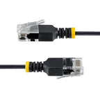 StarTech.com 3m Black Ultra Slim Cat6A Ethernet Cable, UTP, Pure Bare Copper Wire, 34AWG Slim RJ45 Network Patch Cord, Individually Tested