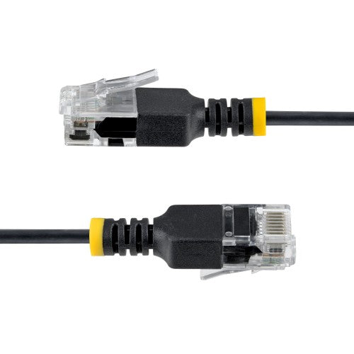StarTech.com 3m Black Ultra Slim Cat6A Ethernet Cable, UTP, Pure Bare Copper Wire, 34AWG Slim RJ45 Network Patch Cord, Individually Tested