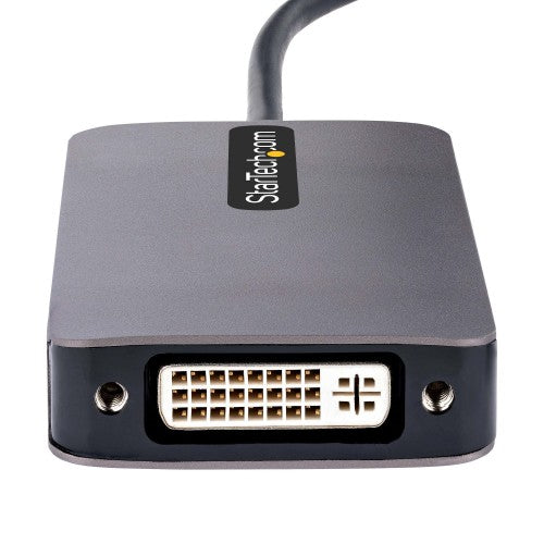 StarTech.com USB C Video Adapter, USB C to HDMI DVI VGA Adapter, Up to 4K 60Hz, Aluminum, Multiport Video Display Adapter, Thunderbolt 3 / 4 Compatible, USB Type C Travel Adapter