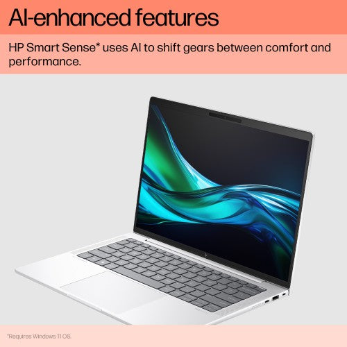 HP EliteBook 1040 G11 Intel Core Ultra 7 155H Laptop 35.6 cm (14") Touchscreen WUXGA 16 GB LPDDR5x-SDRAM 512 GB SSD Wi-Fi 6E (802.11ax) Windows 11 Pro AI PC Silver