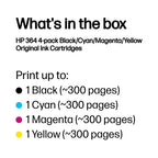 HP N9J73AE/364 Ink cartridge multi pack Bk,C,M,Y, 4x300 pages ISO/IEC 24711 Pack=4 for HP PhotoSmart B 110/C 309/D 5460/Plus/Premium