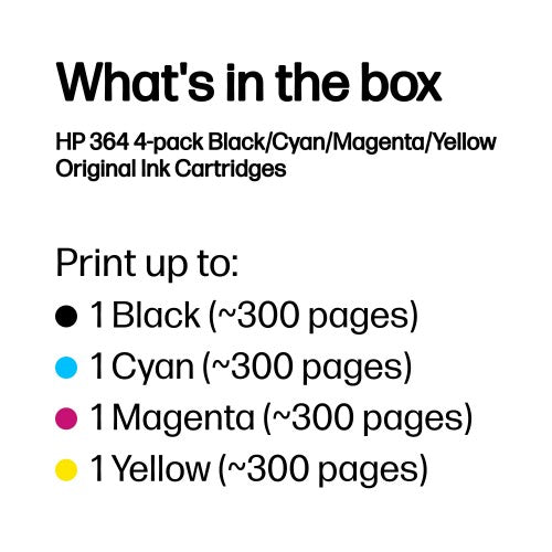 HP N9J73AE/364 Ink cartridge multi pack Bk,C,M,Y, 4x300 pages ISO/IEC 24711 Pack=4 for HP PhotoSmart B 110/C 309/D 5460/Plus/Premium