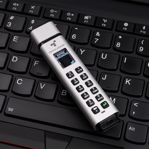 DataLocker Sentry K350 64 GB Encrypted USB Drive, FIPS 140-3 L3, AES 256-bit, MIL-STD-810G, Display with Keypad, USB A Connector compatible with 3.2 Gen 1 & USB 2.0