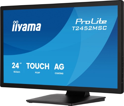 iiyama ProLite T2452MSC-B2AG computer monitor 61 cm (24") 1920 x 1080 pixels Full HD LED Touchscreen Black