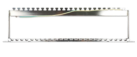 Intellinet 19" 24-Port Shielded Blank Patch Panel, 0.5U, Unloaded 19-inch Rackmount Keystone Panel for High-density Installations, Removable Cable-Management Bar, Black