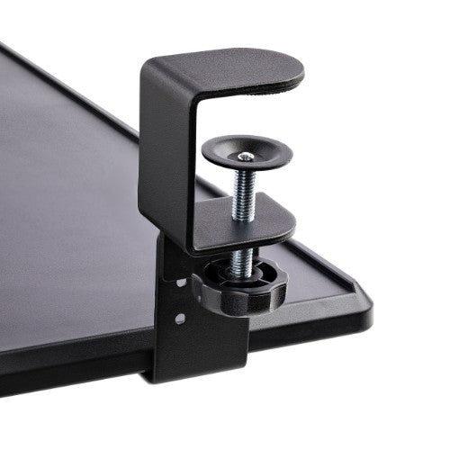 StarTech.com Under-Desk Keyboard Tray, Clamp-on Ergonomic Keyboard Holder, Up to 12kg (26.5lb), Sliding Keyboard and Mouse Drawer with C-Clamps, Height Adjustable Keyboard Tray (3.9/4.7/5.5 in) - TAA