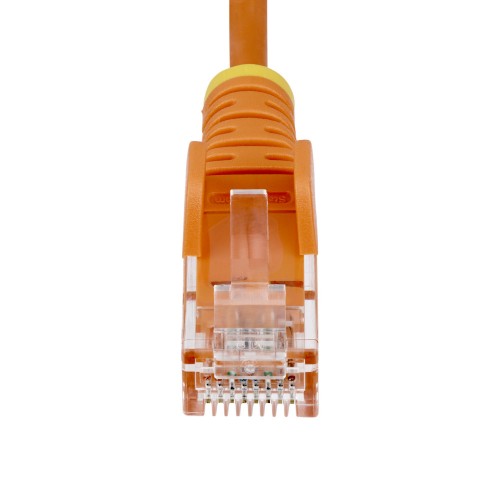 StarTech.com 10m Orange Slim CAT6 Ethernet Cable, Snagless, 100W PoE, UTP, LSZH, 28AWG Pure Bare Copper Wire, Slim RJ45 Network Patch Cord w/Strain Reliefs, Individually Tested
