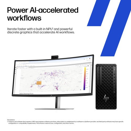 HP Z1 Tower G1i Intel Core Ultra 9 285 32 GB DDR5-SDRAM 1 TB SSD NVIDIA GeForce RTX 5060 Ti Windows 11 Pro Workstation AI Workstation, AI PC Black
