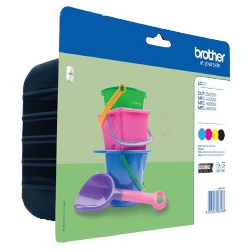 Brother LC-221VALBPDR Ink cartridge multi pack Bk,C,M,Y Blister, 4x260 pages Pack=4 for Brother DCP-J 562
