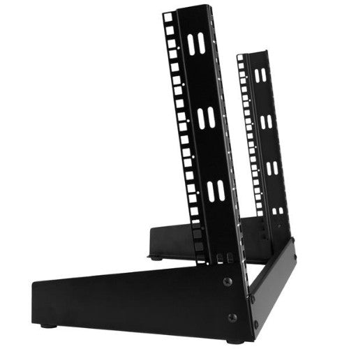 StarTech.com 2-Post 8U Desktop Server Rack, Small Open Frame 19in Computer Rack, Compact Network Rack for AV / Studio / Data / IT Equipment - Free Standing Two-Post Home/Office Rack