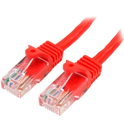 StarTech.com Cat5e Ethernet Patch Cable with Snagless RJ45 Connectors - 0.5 m, Red