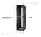 APC NetShelter SX Server Rack Gen 2, 45U, 2124H x 600W x 1200D mm, with Sides, Black