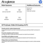 HP ProDesk 4 G1i AI PC Intel Core Ultra 5 225T 16 GB DDR5-SDRAM 256 GB SSD Windows 11 Pro Mini PC Black