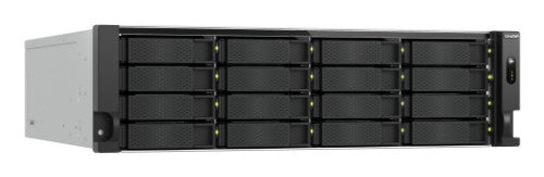 QNAP 3U 16-bay 3.5 SATA HDD NAS AMD Ryzen 7000 series 8C16T (boost up to 5.3 GHz) 32GB DDR5 non-ECC RAM (max. 128GB total) 2x M.2 2280 PCIe Gen5 x2 slots for SSD cache 2x 10GBASE-T + 2x 2.5 GbE RJ45 3 x PCIe Gen 4 expansion slots 2 x 550W redundant power