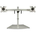 StarTech.com Dual Monitor Stand - Ergonomic Free Standing Dual Monitor Desktop Stand for two 24" (17.6lb/8kg) VESA Mount Displays - Synchronized Height Adjustable - Double Monitor Pole Mount - Silver