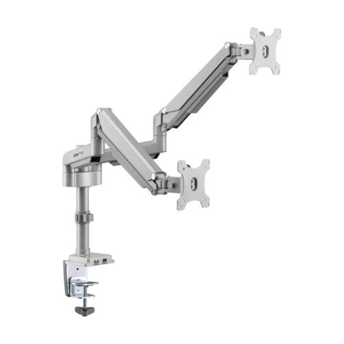 Tripp Lite DDR1732DAL Dual-Display Gas-Arm Mount for 13” to 34” Monitors - Clamp or Grommet, USB, Audio Ports