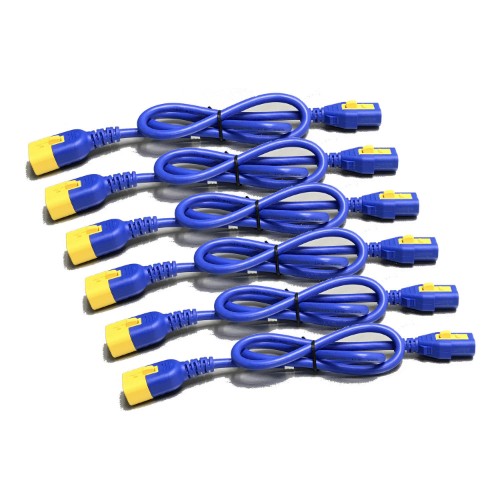 APC Power Cord Kit (6 ea), Locking, C13 TO C14, 0.6m, Blue