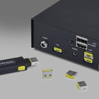 StarTech.com USB-A Port Blocker Key with 4x Latching USB-A Dust Cover Plugs, Snap-In Reusable Port Protectors for Laptops & Computers