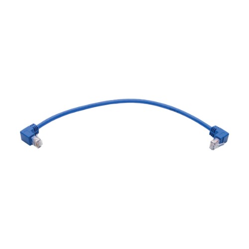 Tripp Lite N204-001-BL-UD Up/Down-Angle Cat6 Gigabit Molded UTP Ethernet Cable (RJ45 Up-Angle M to RJ45 Down-Angle M), Blue, 1 ft. (0.31 m)