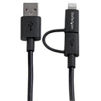 StarTech.com 1 m (3 ft.) 2 in 1 Charging Cable - USB to Lightning or Micro-USB for iPhone / iPad / iPod / Android - Apple MFi Certified - Multi Phone Charger - USB 2.0
