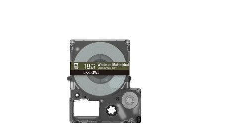 Epson C53S672089/LK-5QWJ DirectLabel-etikettes white on Khaki matt 18mm x 8m for Epson LabelWorks LW-C 410/610