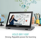 ASUS BR1100F-CDXA-3Y Intel® Celeron® N N4500 Hybrid (2-in-1) 29.5 cm (11.6") Touchscreen HD 4 GB DDR4-SDRAM 128 GB eMMC Wi-Fi 6 (802.11ax) Windows 11 Pro Academic Grey