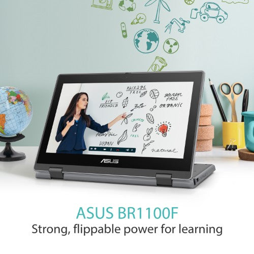 ASUS BR1100F-CDXA-3Y Intel® Celeron® N N4500 Hybrid (2-in-1) 29.5 cm (11.6") Touchscreen HD 4 GB DDR4-SDRAM 128 GB eMMC Wi-Fi 6 (802.11ax) Windows 11 Pro Academic Grey
