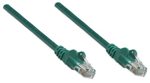 Intellinet Network Patch Cable, Cat5e, 5m, Green, CCA, U/UTP, PVC, RJ45, Gold Plated Contacts, Snagless, Booted, Lifetime Warranty