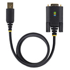 StarTech.com 3.3ft (1m) USB to Serial Adapter Cable, COM Retention, Interchangeable Screws/Nuts, USB-A to DB9 RS232, FTDI IC, ESD Protection, Windows/macOS/Linux