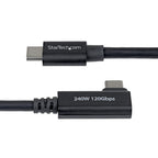 StarTech.com 2.6ft (80cm) Right Angle Thunderbolt 5 Cable, 80Gbps/Up to 120Gbps, 240W PD, 8K 60Hz, Certified Thunderbolt Cable, Compatible w/Thunderbolt 4/USB4/USB-C