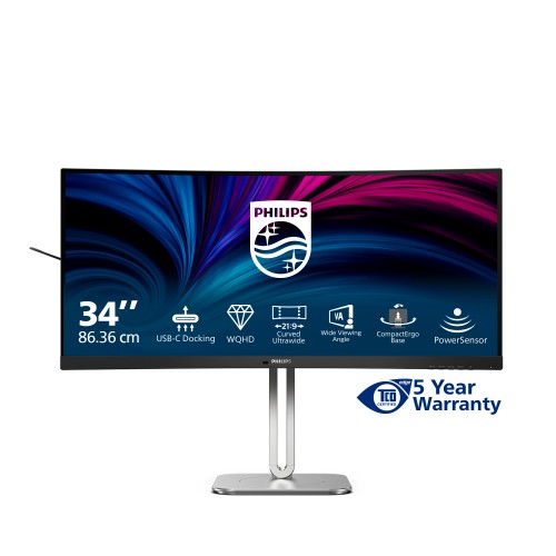 Philips 5000 series 34B2U5600C/00 computer monitor 86.4 cm (34") 3440 x 1440 pixels Dual QHD LCD Grey