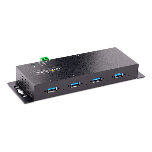 StarTech.com 4-Port Industrial USB 3.0 5Gbps Hub, Rugged USB Hub with ESD Protection, DIN/Wall/Desk Mountable USB-A Hub, USB Expander w/Locking Ports, Heavy Duty - TAA