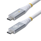 StarTech.com 3m (10ft) USB4 Cable, 20Gbps, USB-IF Certified USB-C Cable, 60W PD, 4K 120Hz DP 1.4, TPE Jacket, White USB-C Cord