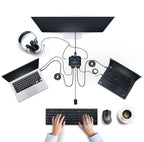 StarTech.com 2-Port USB-C Cable KVM Switch, 4K 60Hz DisplayPort Output, Compact KVM with 4ft/1.2m USB Type-C/Audio Integrated Cables, Bus Powered - Remote Push-Button/Hotkey Switching