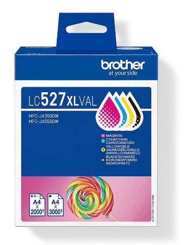 Brother LC-527XLVAL Ink cartridge multi pack Bk,C,M,Y high-capacity 3500pg + 3x2000 pg Pack=4 for Brother MFC-J 4350/6560/6975