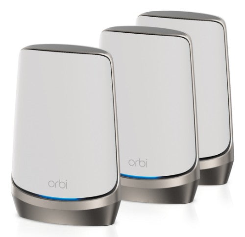 NETGEAR Orbi Quad-band RBKE963 AXE11000 WiFi 6E Mesh System Quad-band (2.4 GHz / 5 GHz-1 / 5 GHz-2 / 6 GHz) Wi-Fi 6 (802.11ax) Grey, White 16 Internal