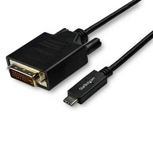 StarTech.com 10ft (3m) USB C to DVI Cable - 1080p (Single Link) USB Type-C (DP Alt Mode HBR2) to DVI-Digital Video Adapter Cable - Works with Thunderbolt - Laptop to DVI Monitor/Display